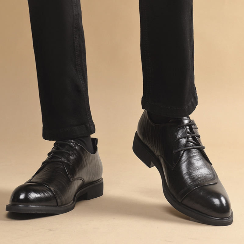 Men'S Formal Wear For Office - Leather Oxford Shoes With Metal Rivet
