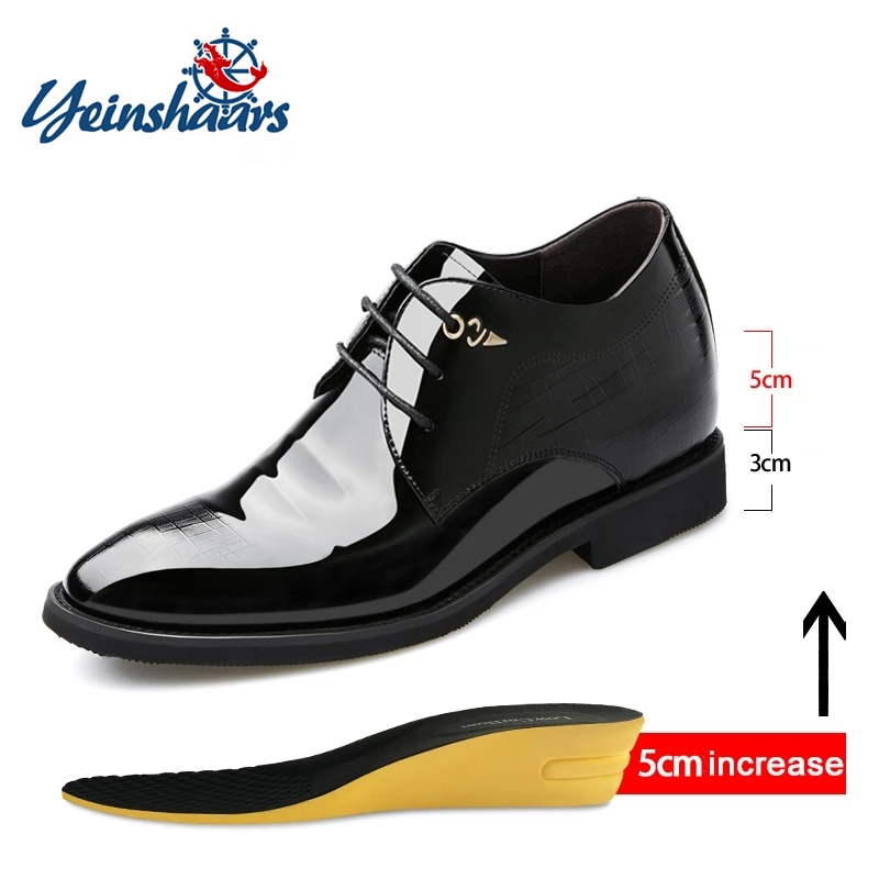 Young Men Formal Wear - 3/6/8 Cm Elevator Shoes Men Dress
