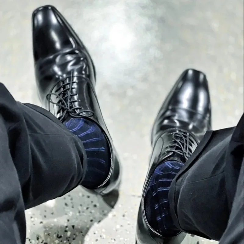 Young Men Formal Wear - Men Striped Socks Man Ultra Thin
