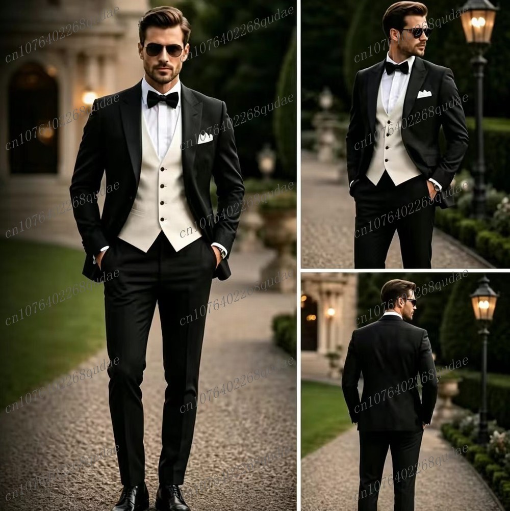Formal Black And White Men Sui - Formal Wear Jersey For Men 评论和价格