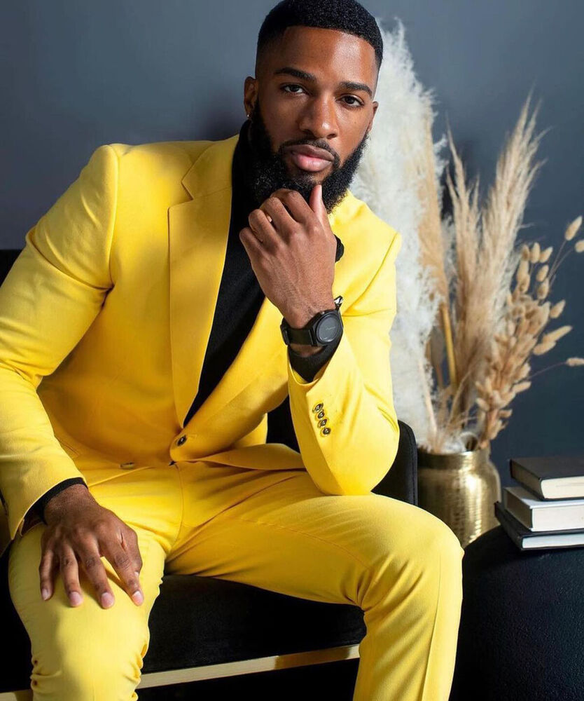 Men's Yellow Suits Slim Fit Si - Formal Wear For Men Yellow 评论和价格