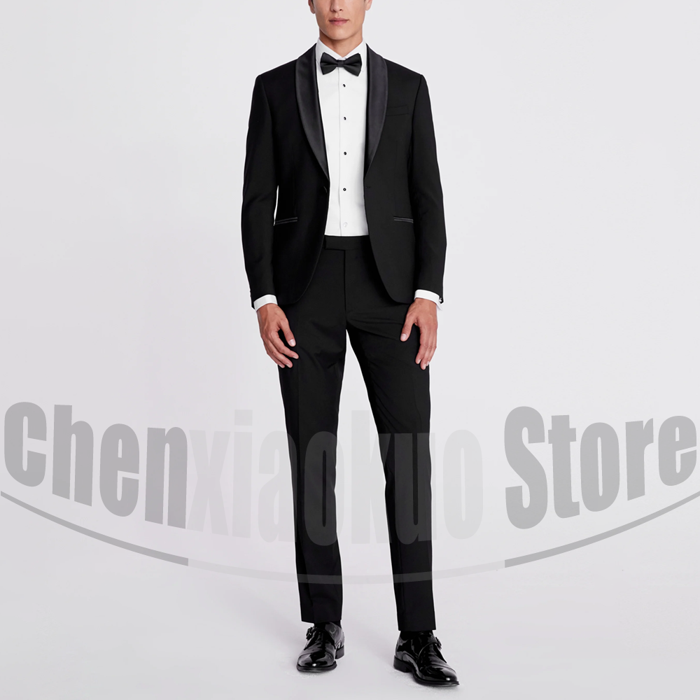 Black Men Suits 2 Piece Fashio - Men Formal Wear 2025 评论和价格