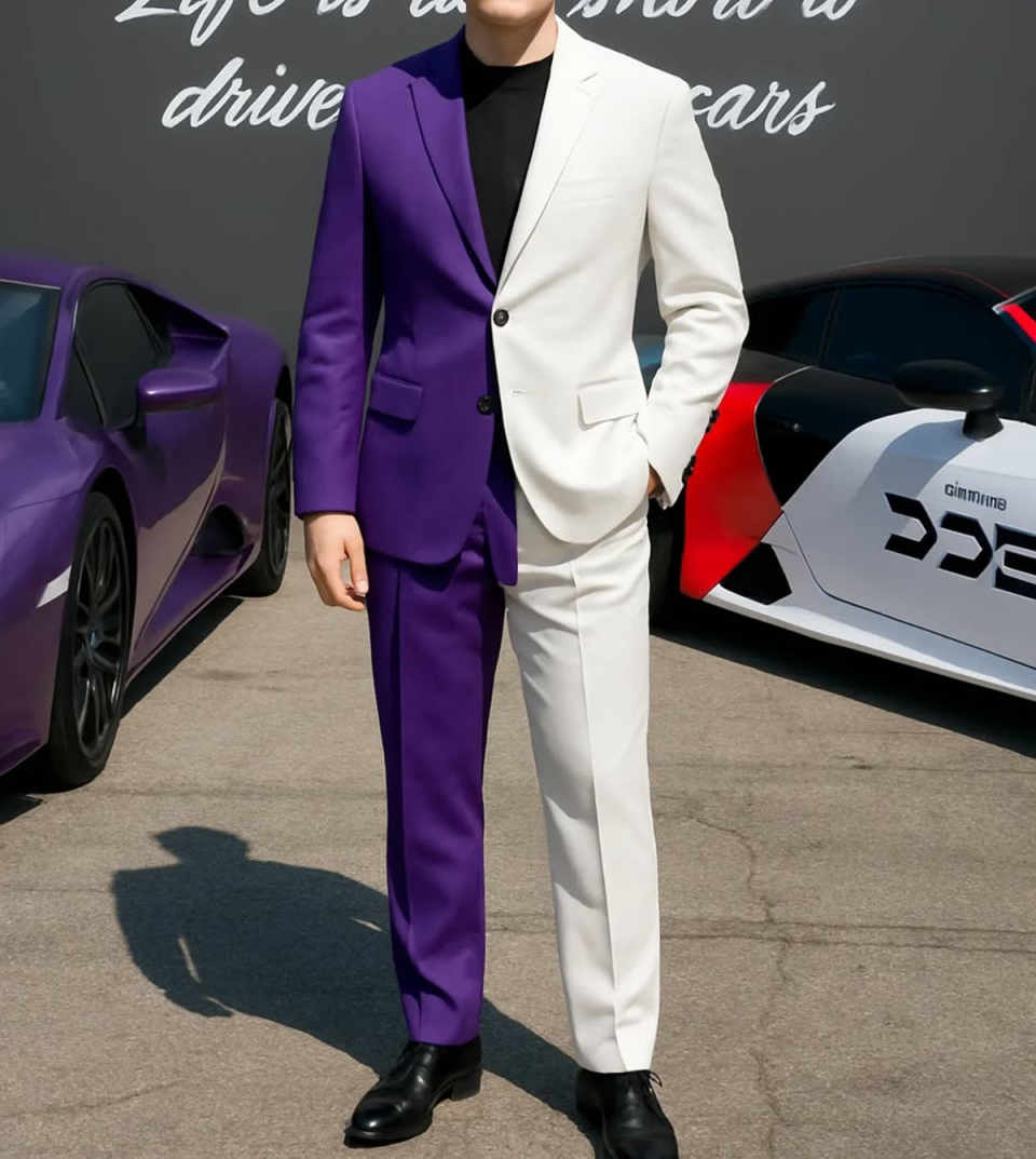 Formal Business Men Tuxedos 2  - Men Formal Wear Purple 评论和价格
