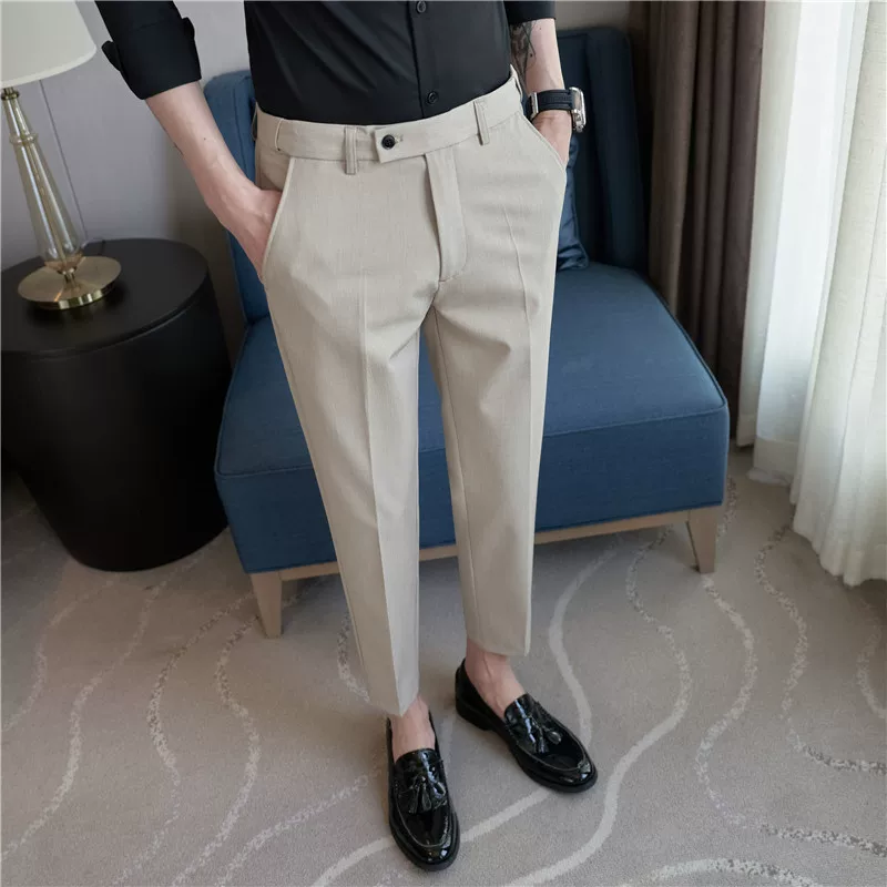Plus Size 40 38 Men Elastic Wa - Young Men Formal Wear 评论和价格