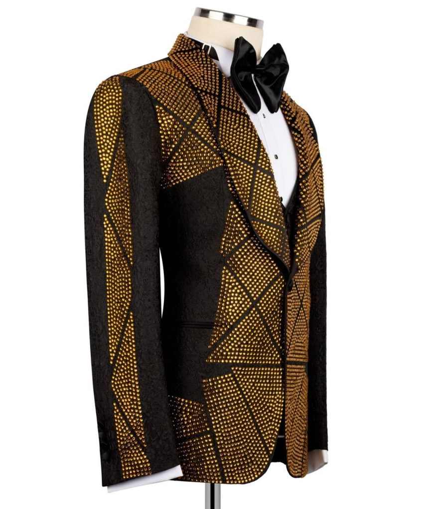 Gold Beads Men Suit Attire For - Men'S Formal Wear Attire 评论和价格
