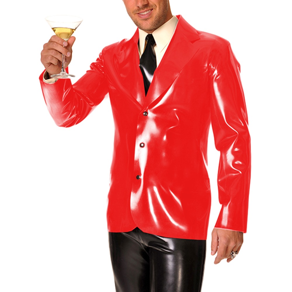 Men's Long Sleeve Vinyl PVC Le - Mens Formal Look 评论和价格