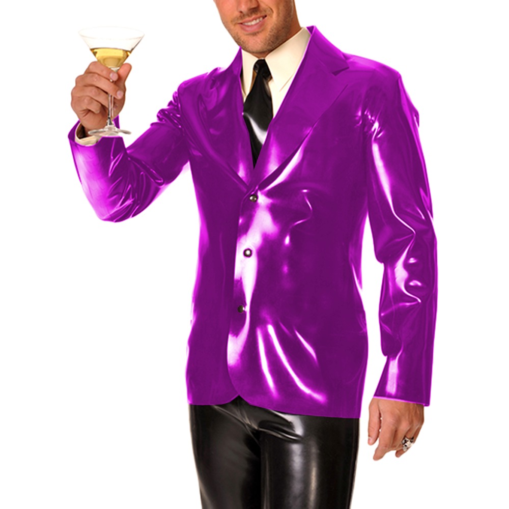 Men's Long Sleeve Vinyl PVC Le - Mens Formal Look 评论和价格