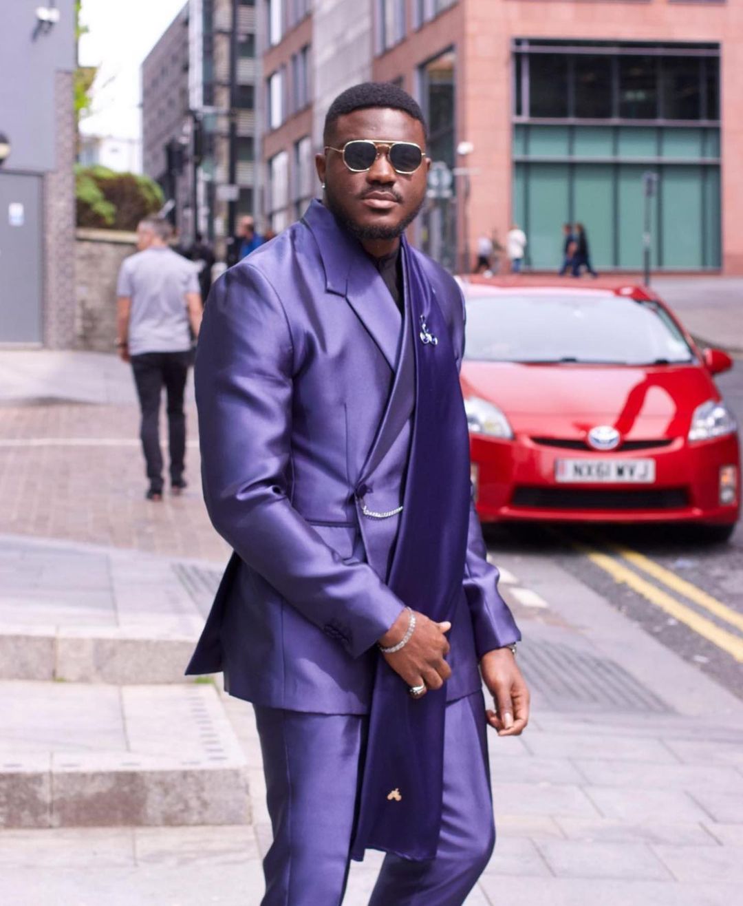 Purple Satin Men Suit Set 2 Pi - Men Formal Wear Purple 评论和价格