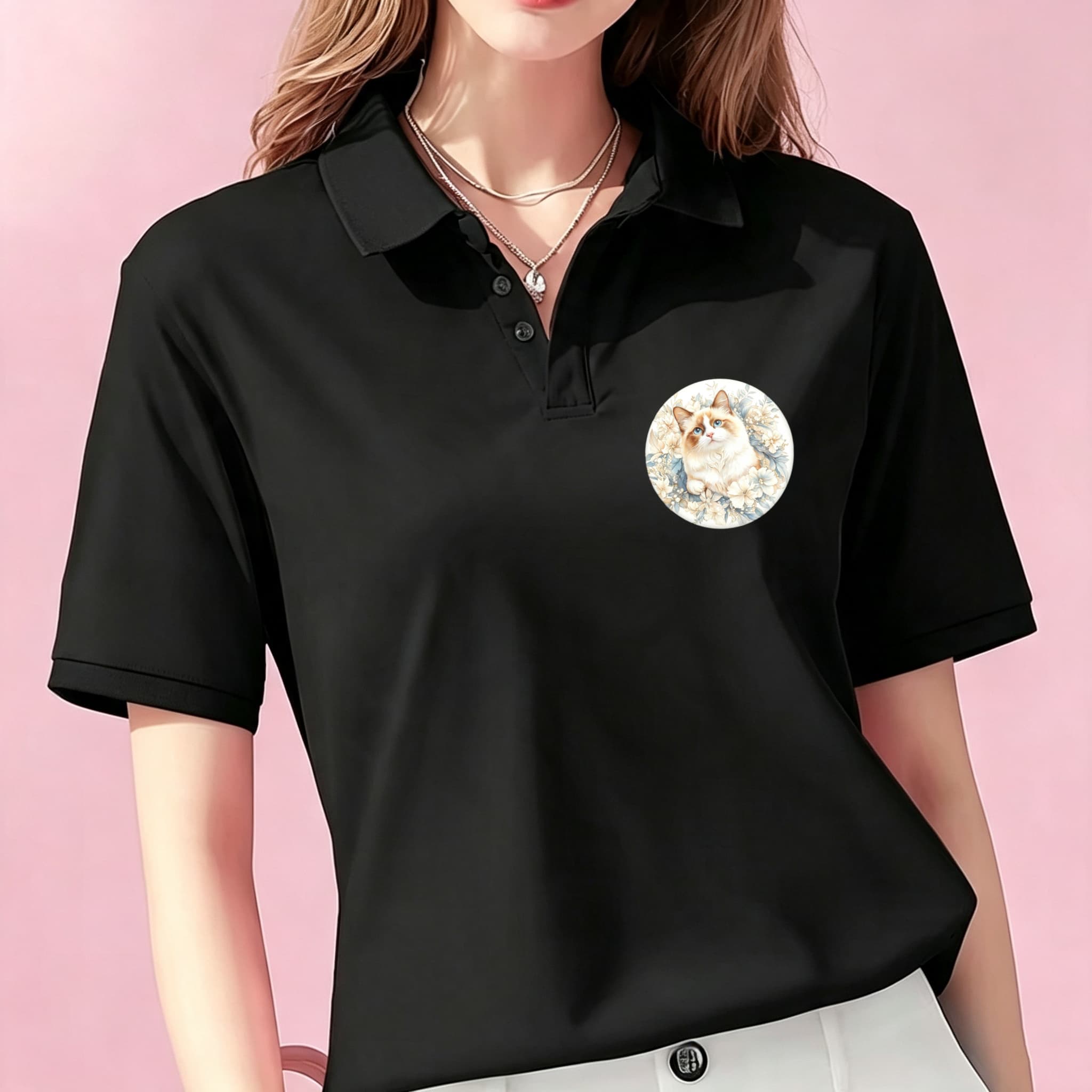 Casual Unisex Black Polo Blous - Mens Formal Look 评论和价格