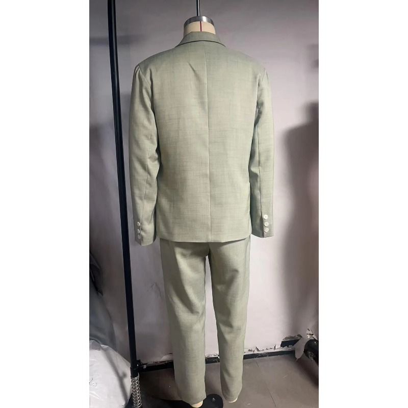 Business Men's Solid Color Sui - Large Men Formal Wear 评论和价格
