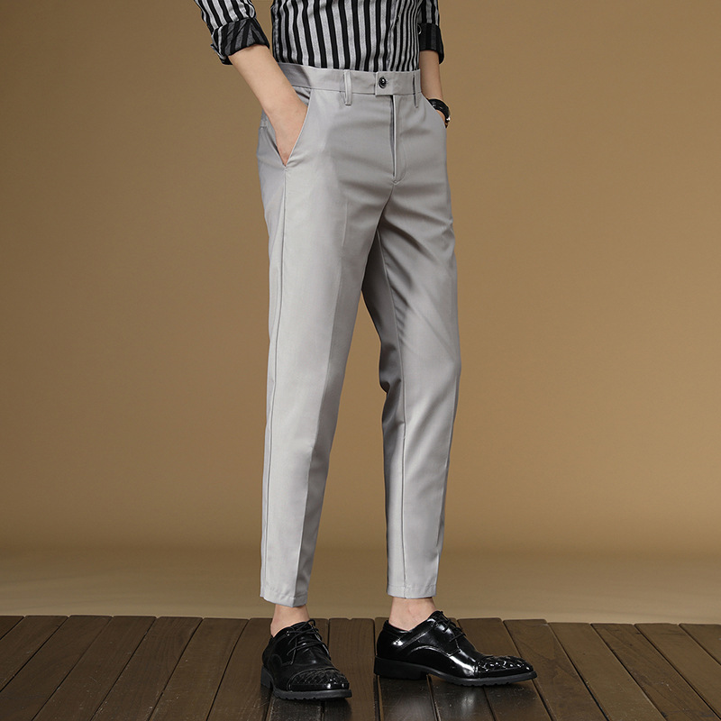 Summer Suit Pants Men Red Blac - Khaki Formal Wear Men 评论和价格