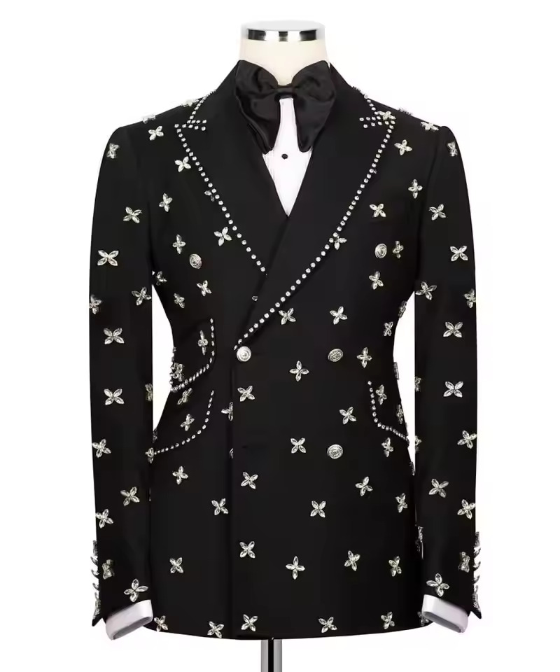 Luxury Diamond Beaded Men Tuxe - Men'S Formal Wear No Suit 评论和价格