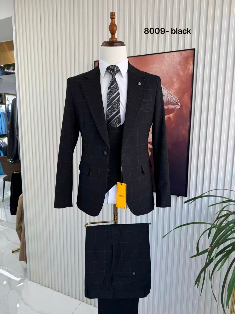Men's Plaid Tuxedo 3 Pieces Ja - Men'S Formal Wear For Office 评论和价格