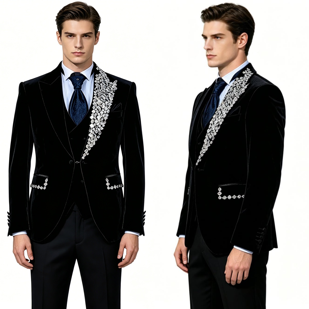 Formal Wedding Tuxedos Velvet  - Formal Wear Jersey For Men 评论和价格