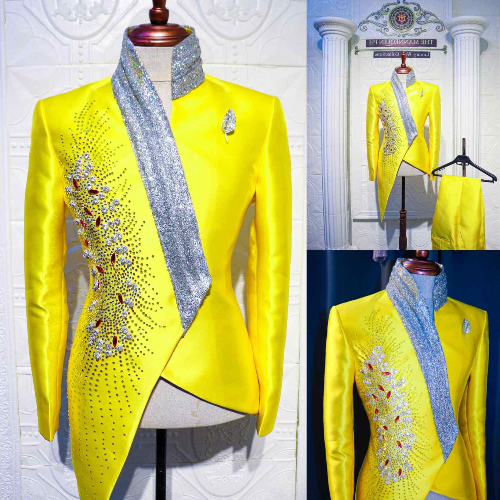 Fashion Yellow Wedding Tuxedos - Formal Wear For Men Yellow 评论和价格