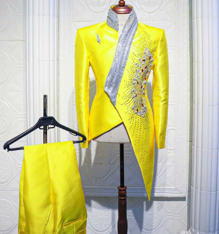 Fashion Yellow Wedding Tuxedos - Formal Wear For Men Yellow 评论和价格