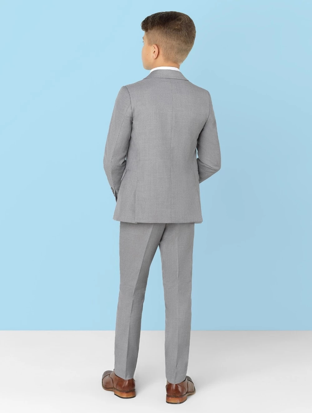 Light Grey Notch Lapel Kids Su - Formal Wear For Men Kids 评论和价格