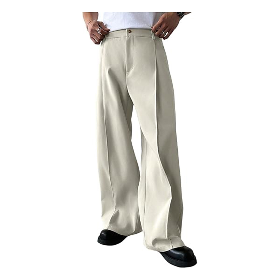 Men's Solid Color Straight Leg - Young Men Formal Wear 评论和价格