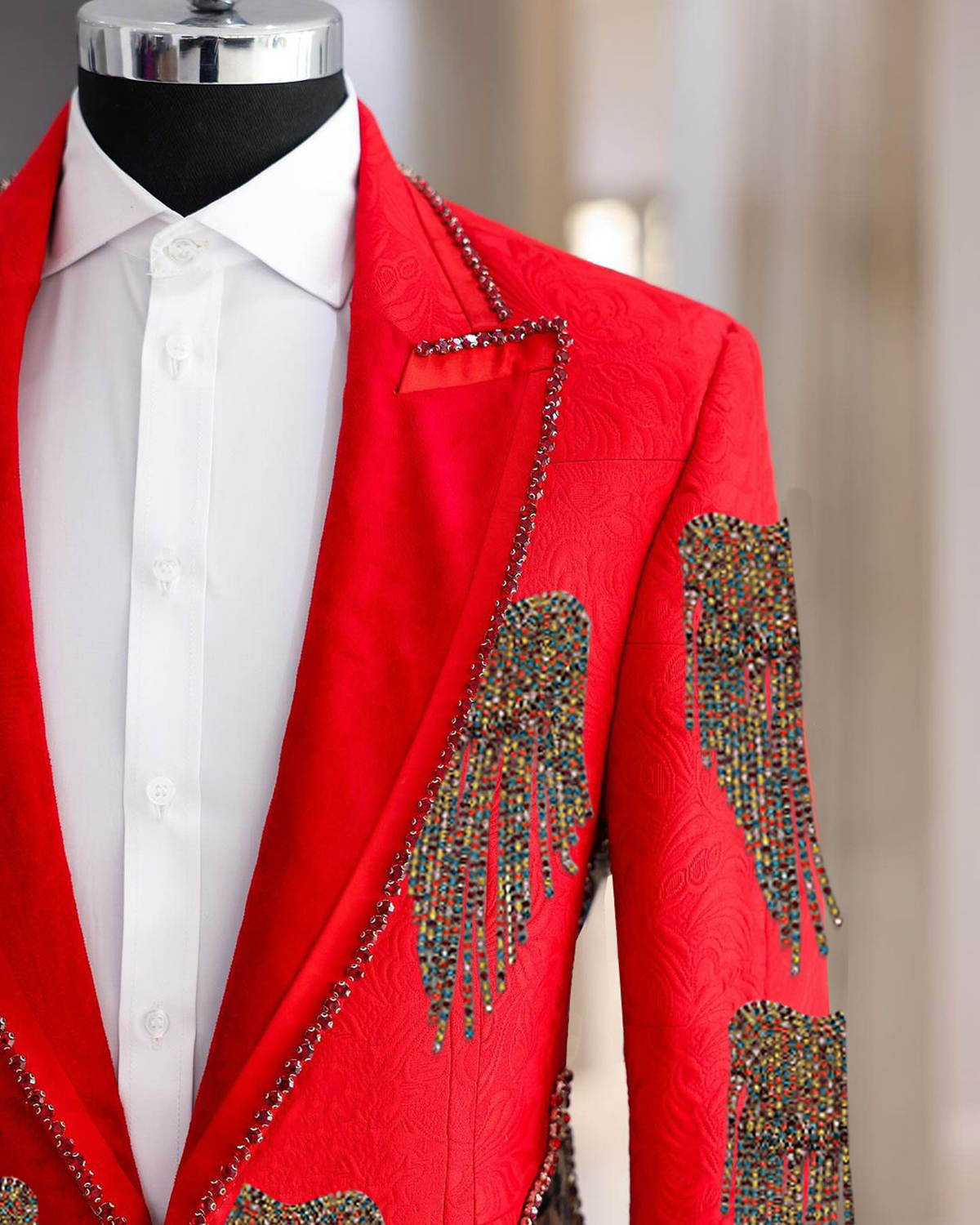 Fashion Wedding Men Suit Cryst - Men'S Formal Wear No Suit 评论和价格