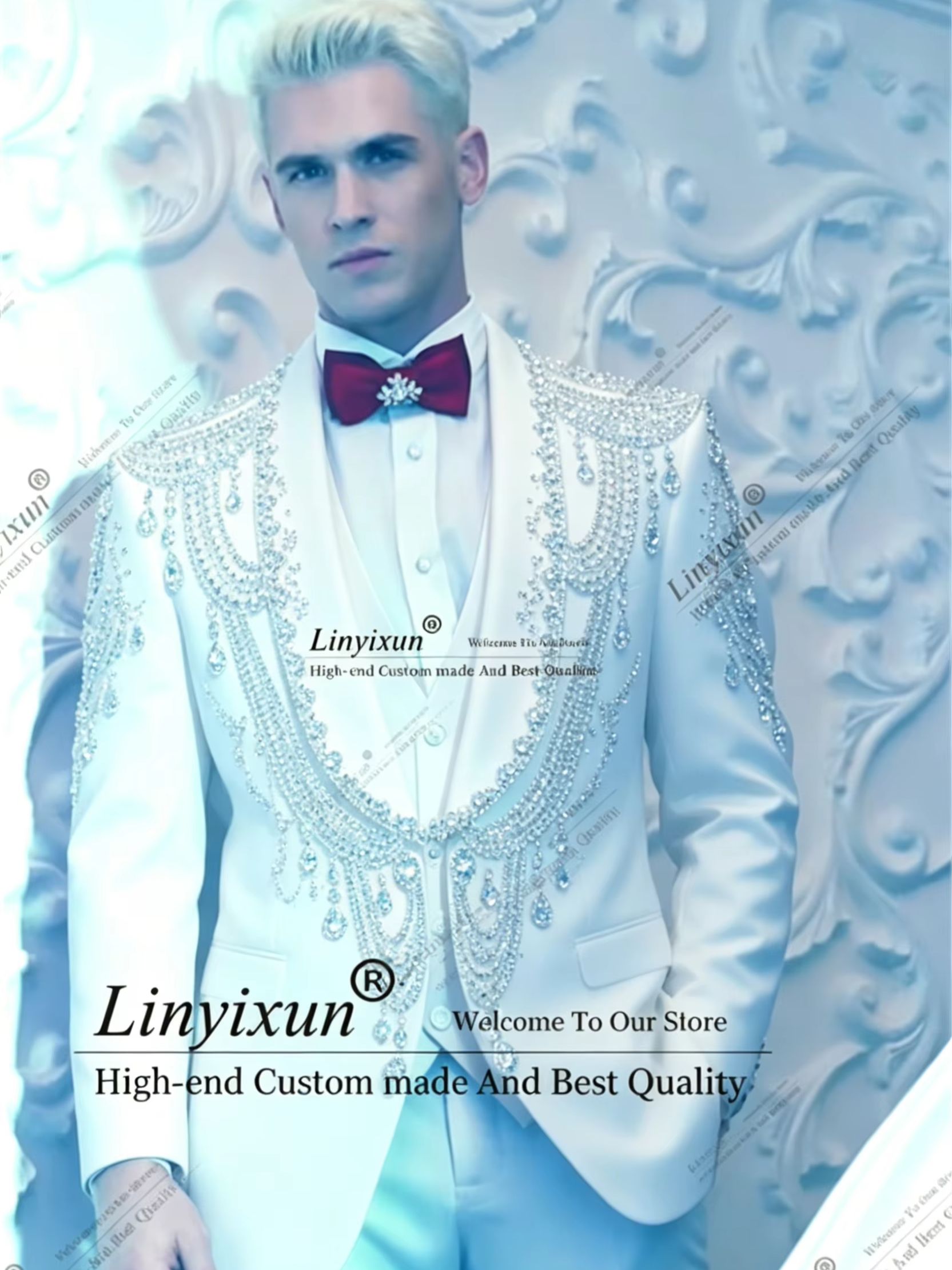 Elegant Crystal Jewelried Spec - Men'S Formal Wear Jewelry 评论和价格