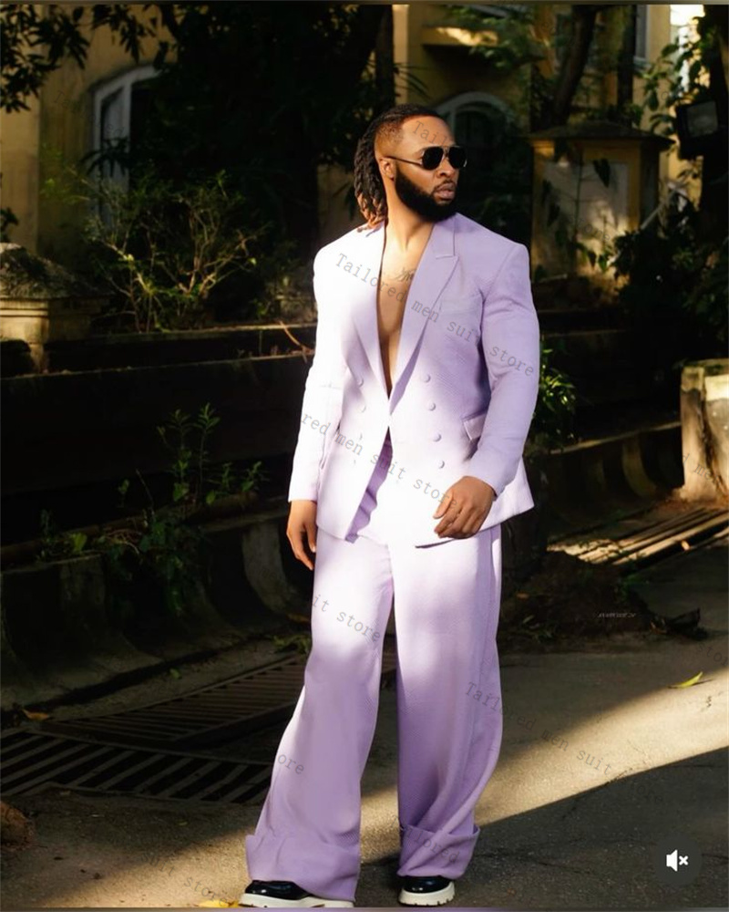 Lavender Purple Men Suits Pant - Men Formal Wear Purple 评论和价格
