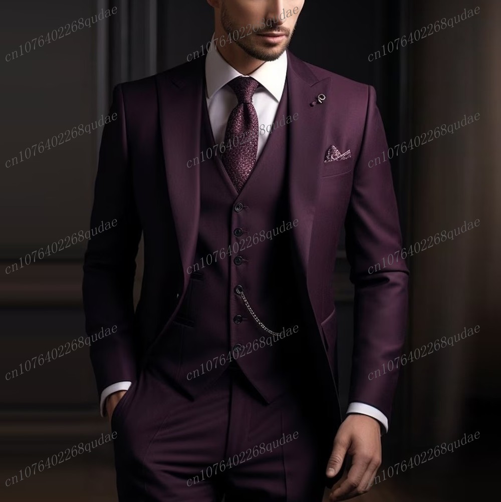Formal Dark Purple Men Suit We - Men Formal Wear Purple 评论和价格