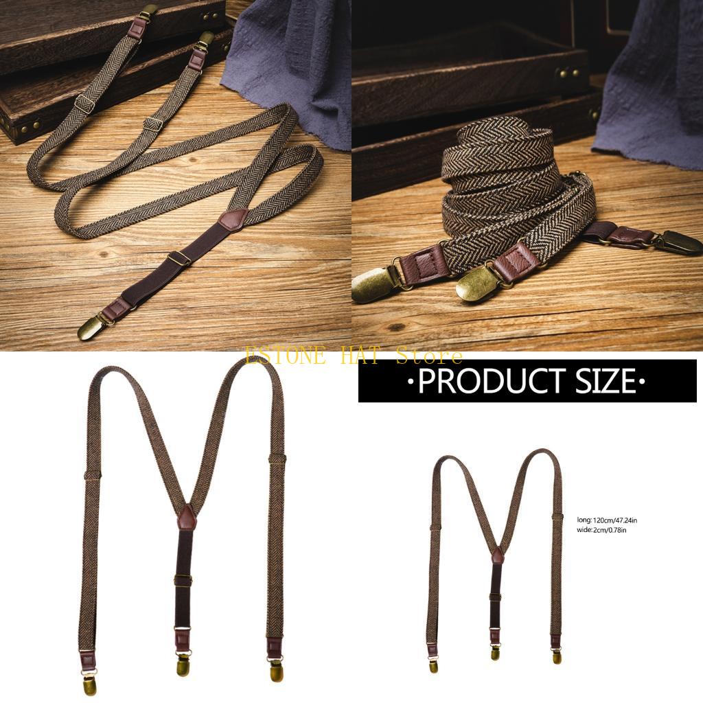 49MF 3 Clip Men Suspenders Ela - Tall Men Formal Wear 评论和价格