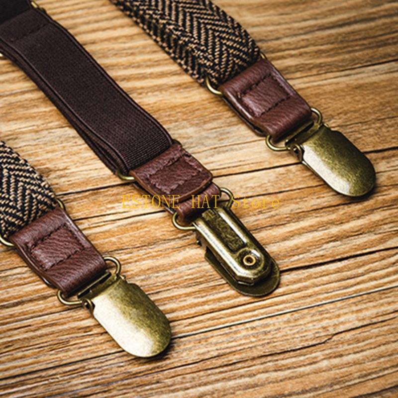 49MF 3 Clip Men Suspenders Ela - Tall Men Formal Wear 评论和价格