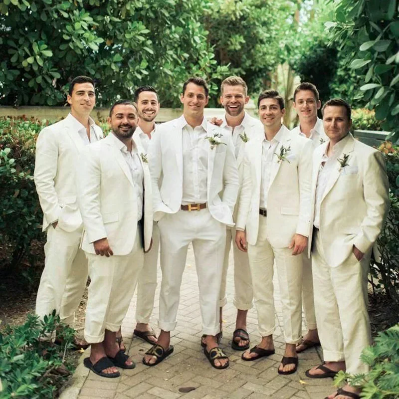 Linen Wedding Tuxedo For Men S - Men'S Formal Wear Attire 评论和价格
