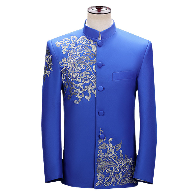 New Men Embroidered Suit Jacke - Men'S Vintage Formal Wear 评论和价格
