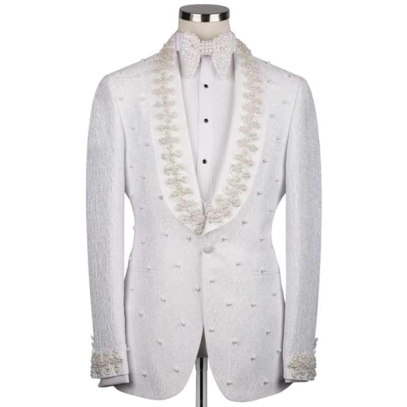 White Wedding Men Suits Fashio - Men'S Formal Wear No Suit 评论和价格