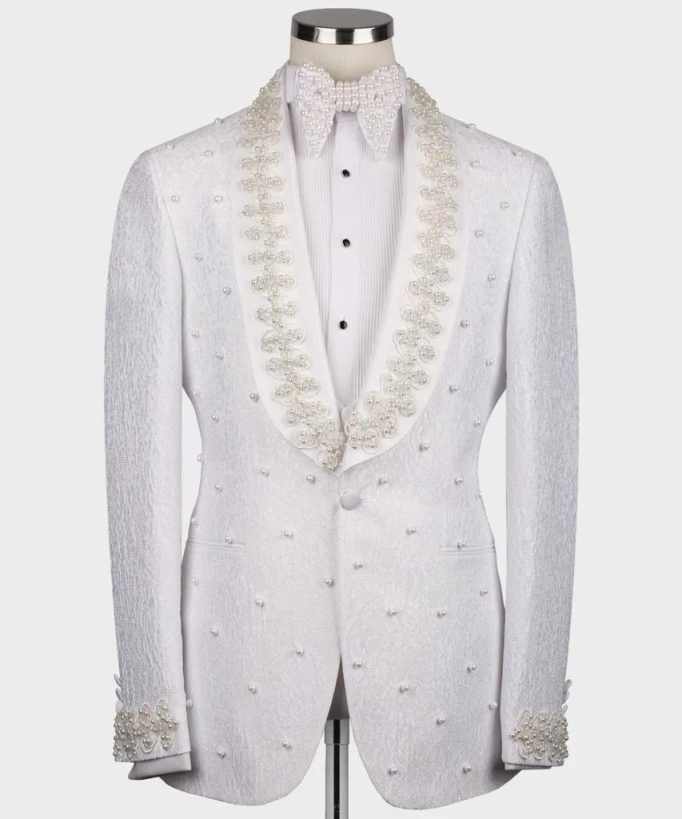 White Wedding Men Suits Fashio - Men'S Formal Wear No Suit 评论和价格