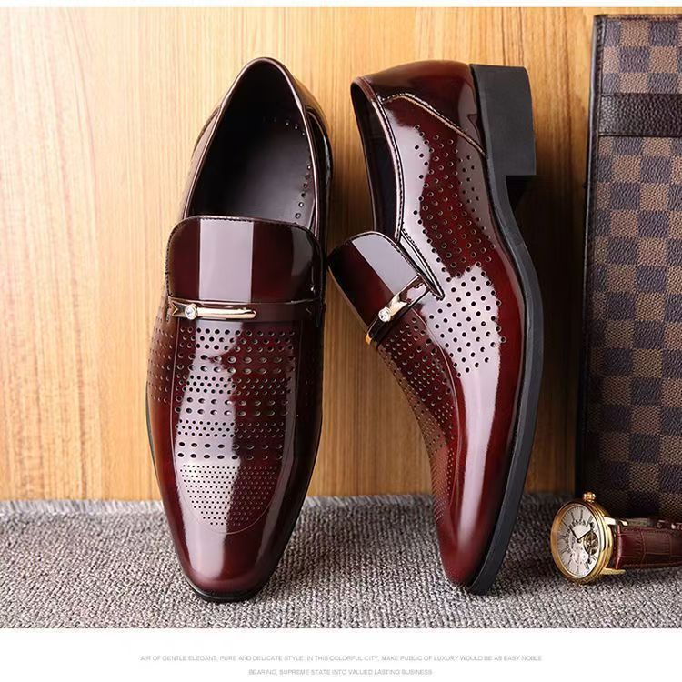 Summer New Leather Shoes Men's - Formal Men Office Wear Sandals 评论和价格