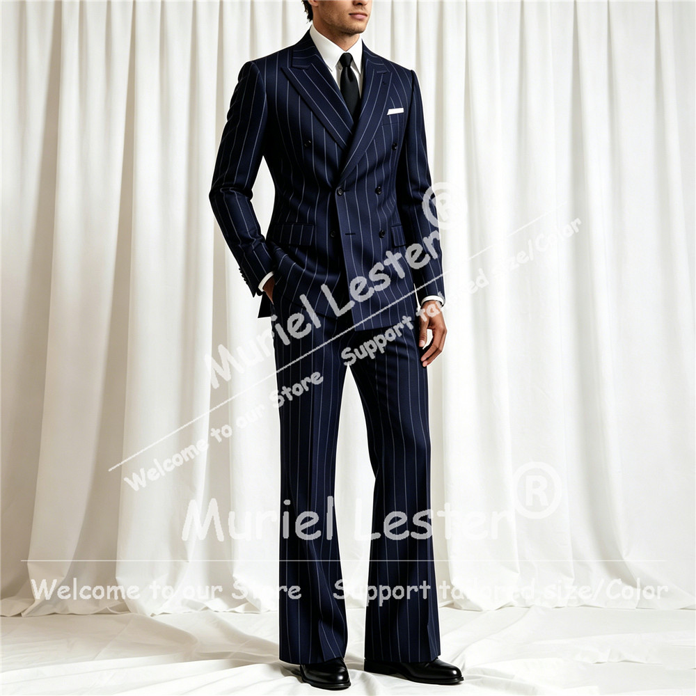 Elegant Stripes Suit Men 2 Pie - Men'S Formal Wear Attire 评论和价格
