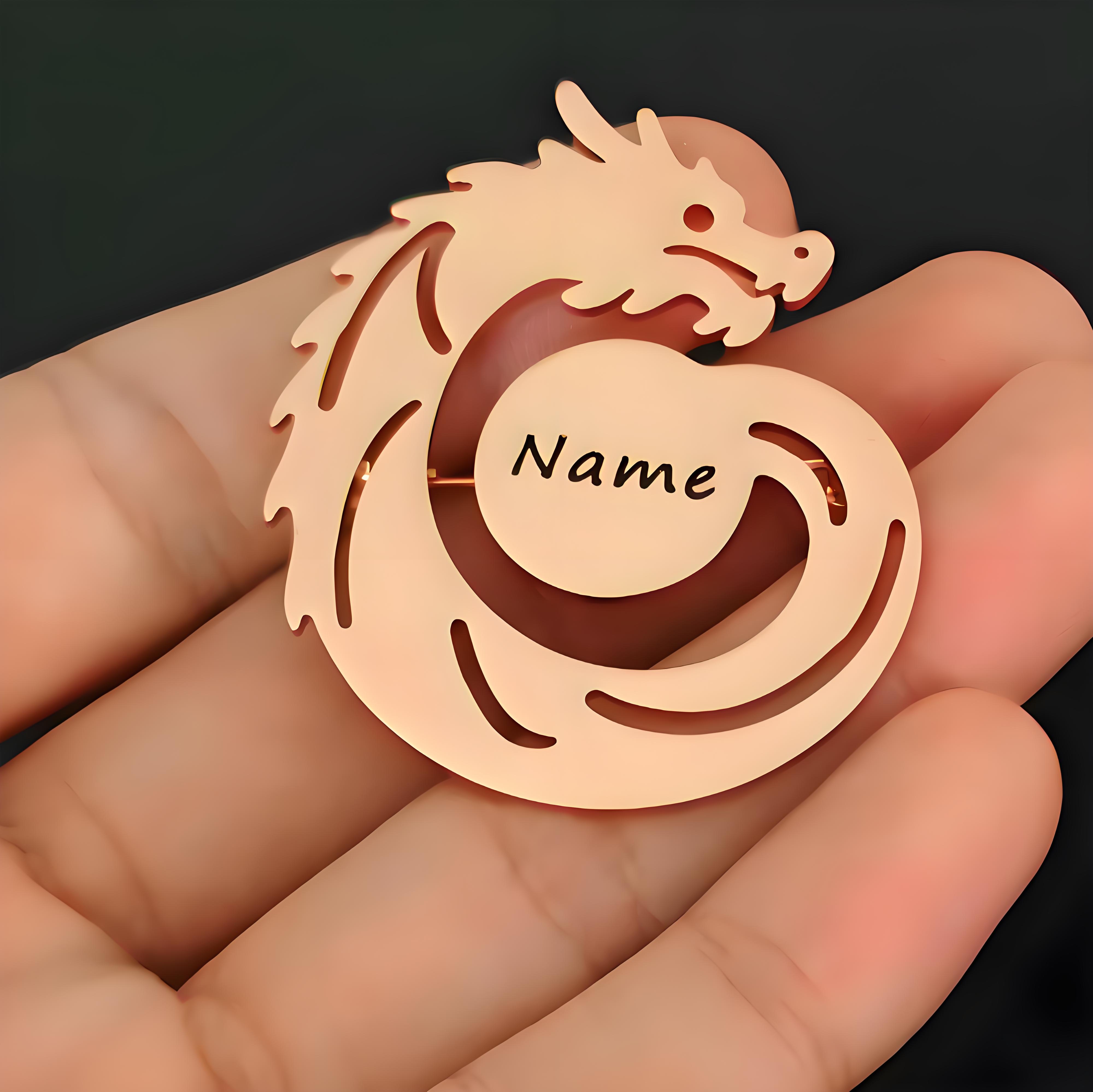 Custom Name Dragon Brooch, Per - Men Formal Wear Names 评论和价格