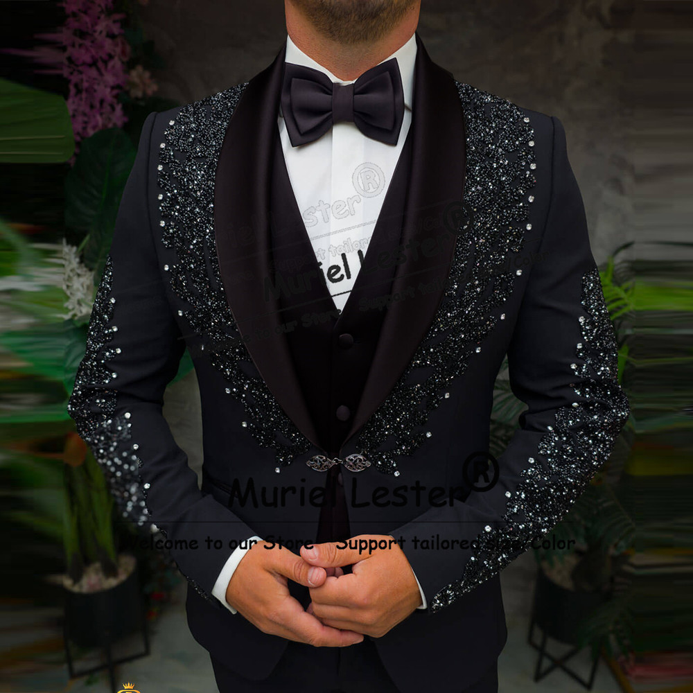 Sparkly Crystals Beaded Suits  - Men'S Formal Wear Attire 评论和价格