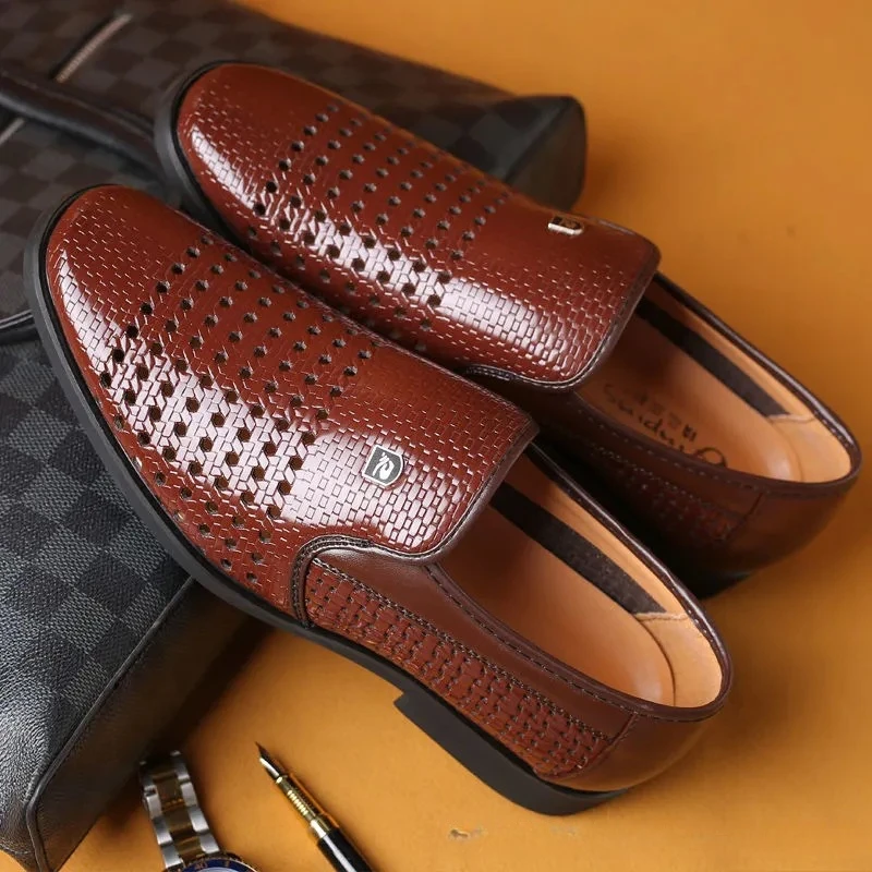 Summer New Leather Shoes Men's - Formal Men Office Wear Sandals 评论和价格