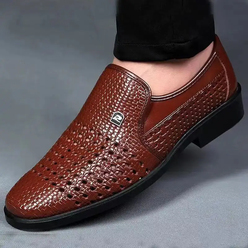 Summer New Leather Shoes Men's - Formal Men Office Wear Sandals 评论和价格