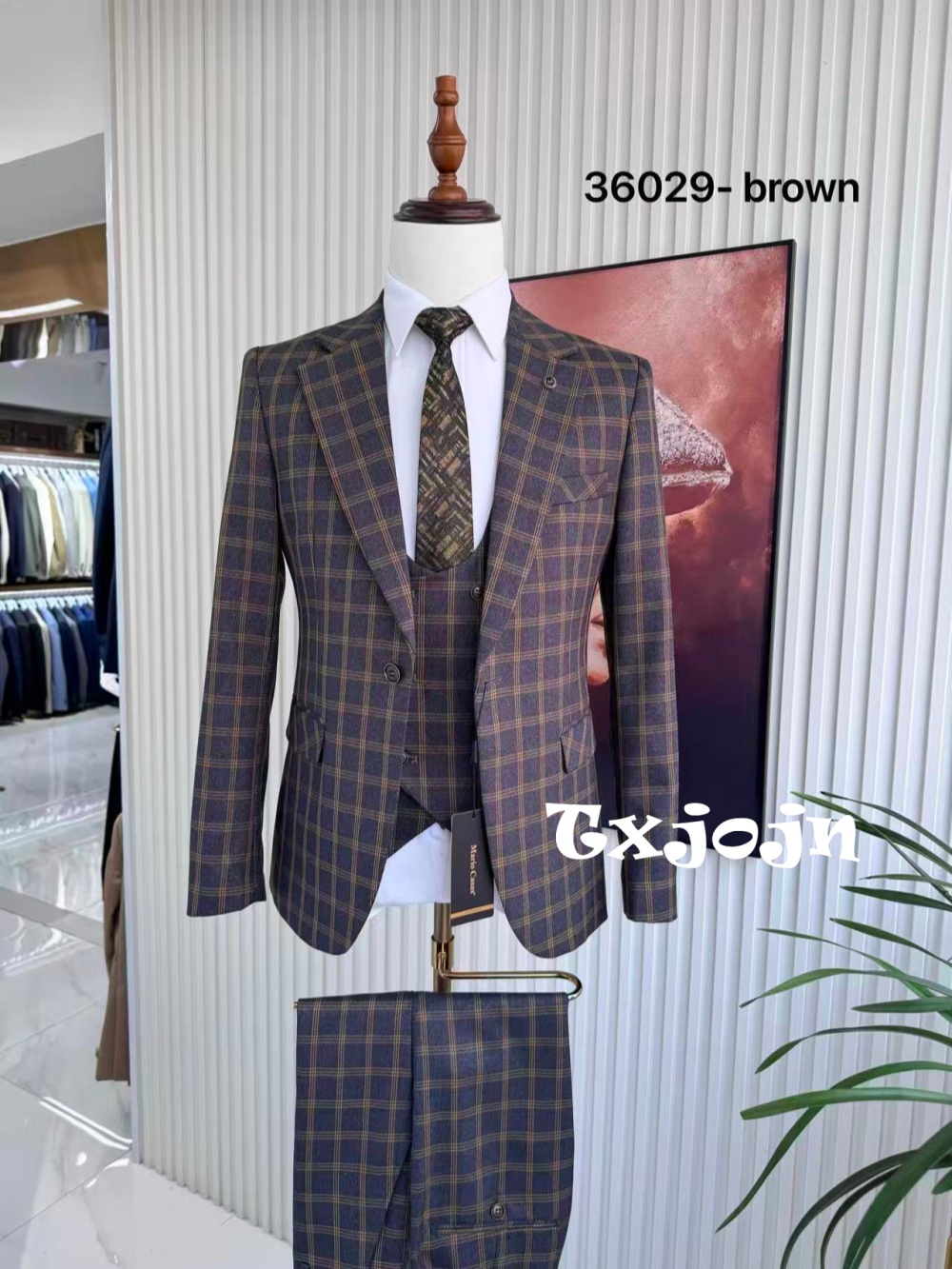 Plaid Men's Handsome Suit Set  - Men Formal Wear Sale 评论和价格