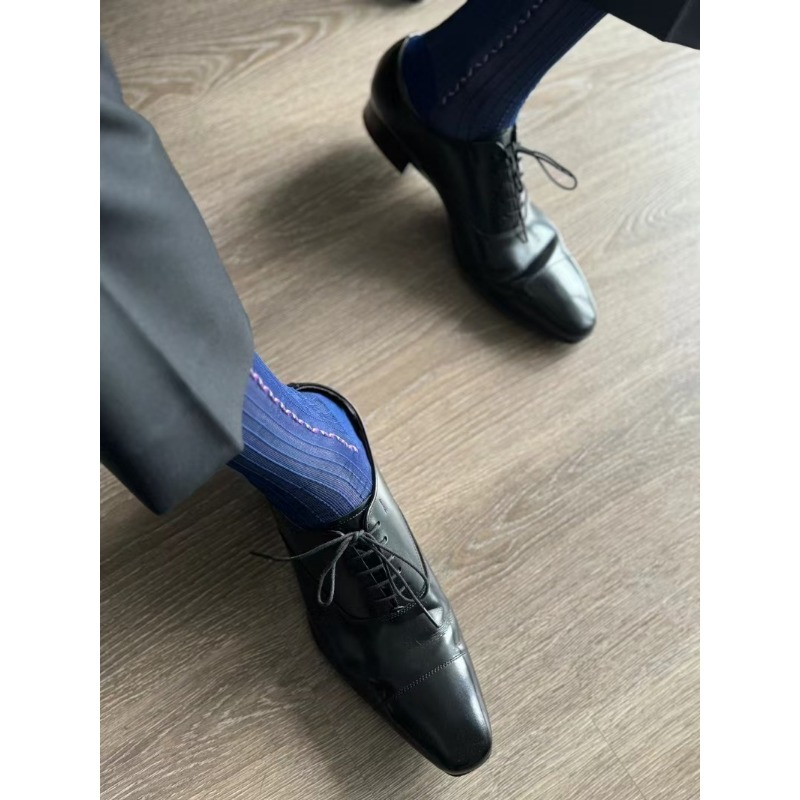 Male Dress Socks Blue Black Fo - Men'S Vintage Formal Wear 评论和价格