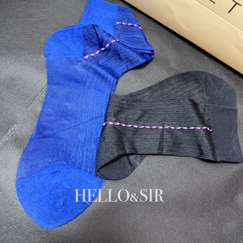 Male Dress Socks Blue Black Fo - Men'S Vintage Formal Wear 评论和价格