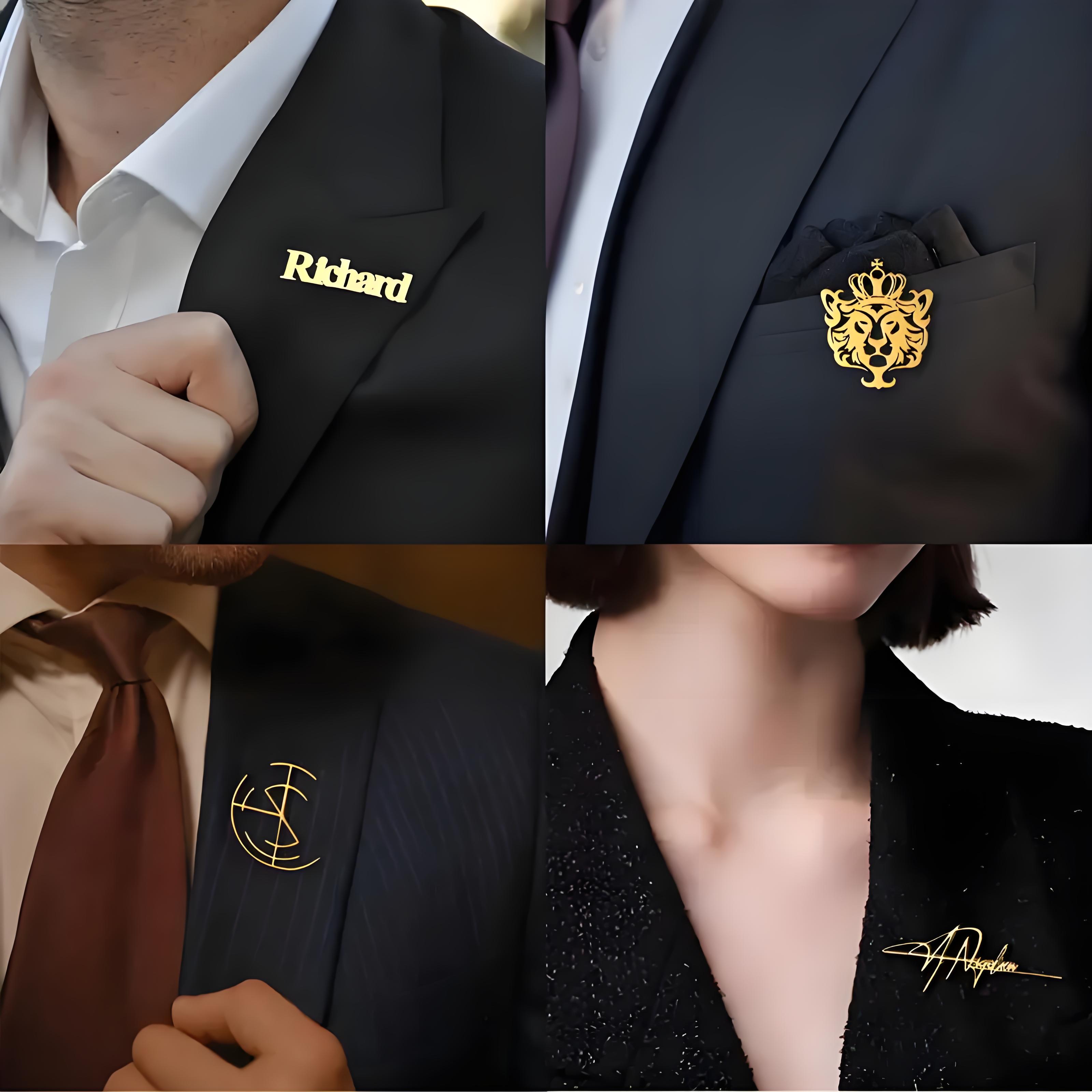 High - End Custom Logo Brooch  - Men'S Formal Wear Jewelry 评论和价格