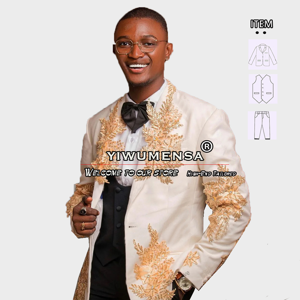 Customized 3 Pieces Suits Men  - Men'S Vintage Formal Wear 评论和价格