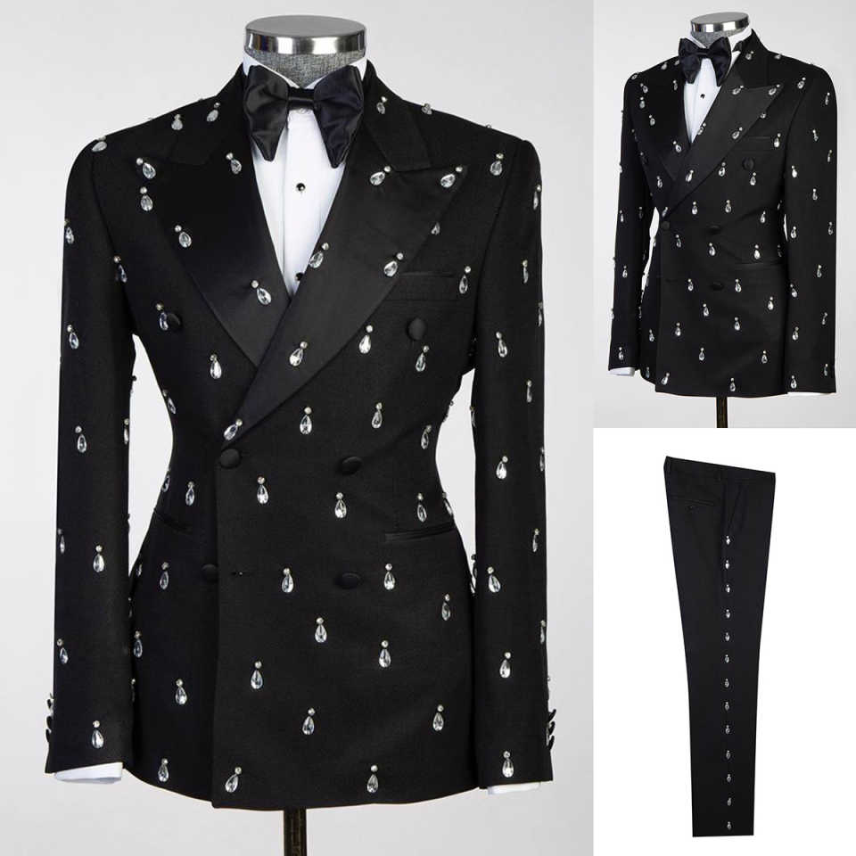 Large Crystal Groom Wedding Tu - Large Men Formal Wear 评论和价格