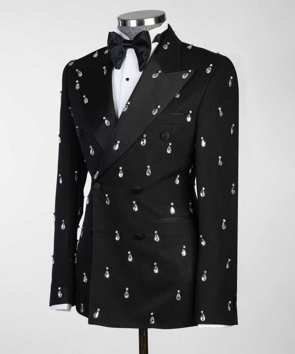 Large Crystal Groom Wedding Tu - Large Men Formal Wear 评论和价格