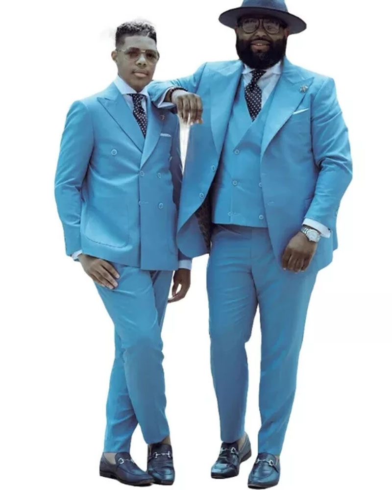 Hot Sale Sky Blue Peak Lapel D - Men Formal Wear Sale 评论和价格