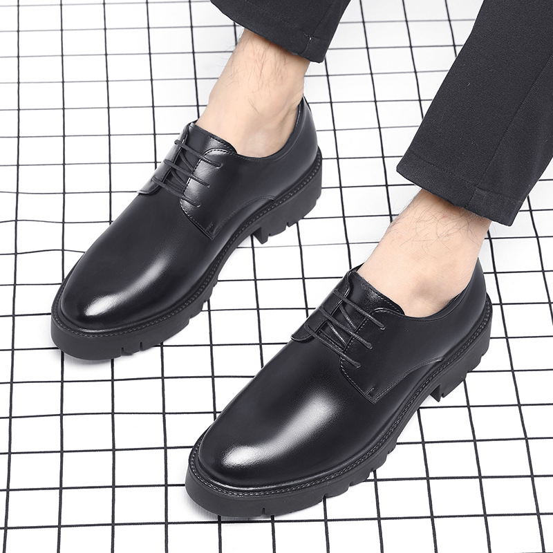 Mens Black Leather Lace Up Dre - Men'S Formal Wear For Office 评论和价格