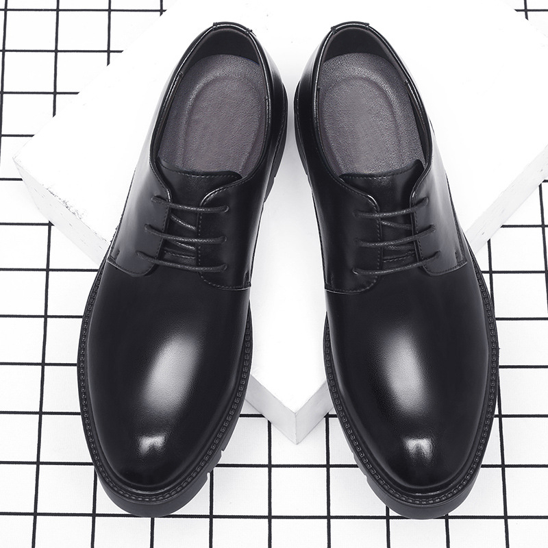 Mens Black Leather Lace Up Dre - Men'S Formal Wear For Office 评论和价格