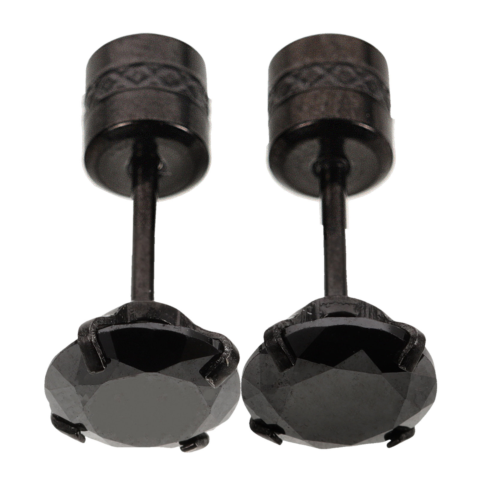 1Pair Titanium Steel Black Zir - Men'S Formal Wear Jewelry 评论和价格