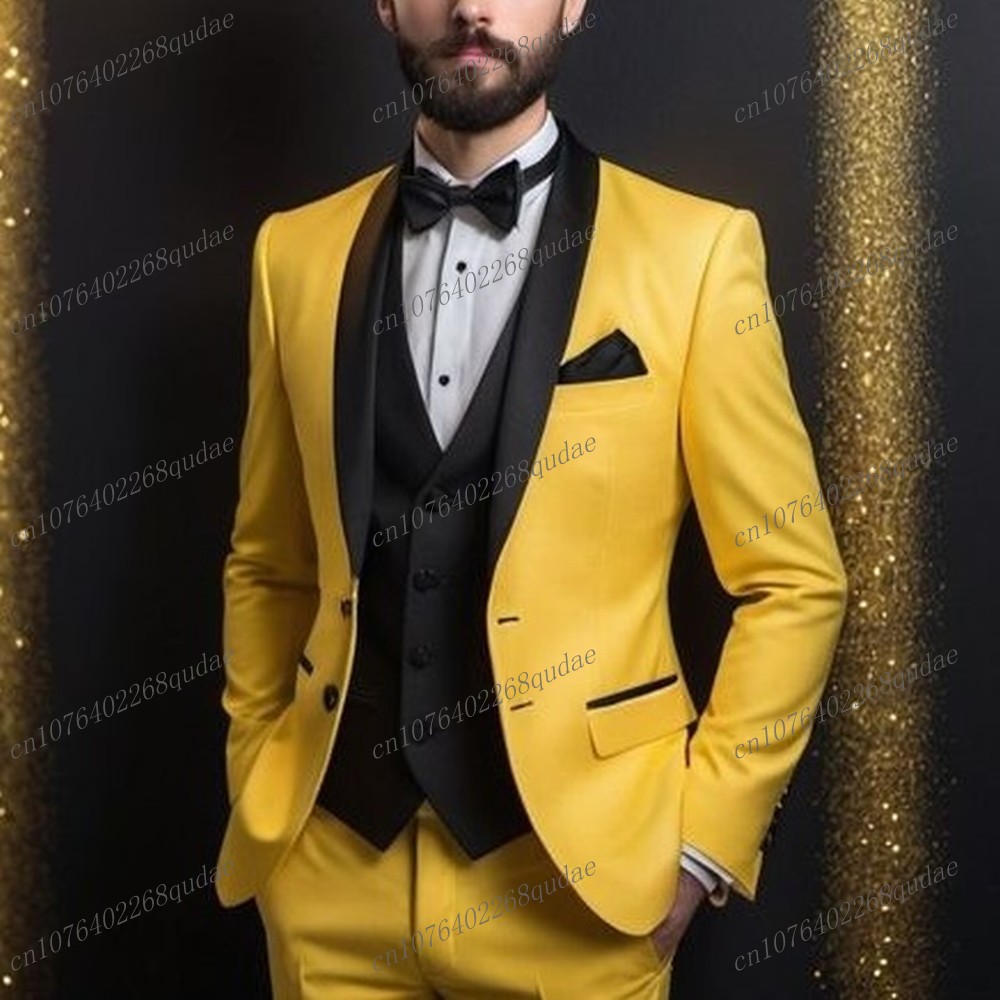 New Yellow And Black Formal Me - Formal Wear For Men Yellow 评论和价格